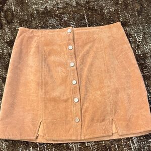 OBEY GIANT peach pink genuine suede skirt